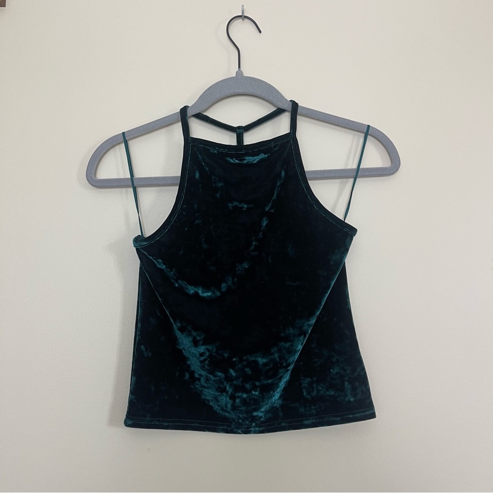 Urban Outfitters Crushed Velvet Racerback Cropped Cami | Small